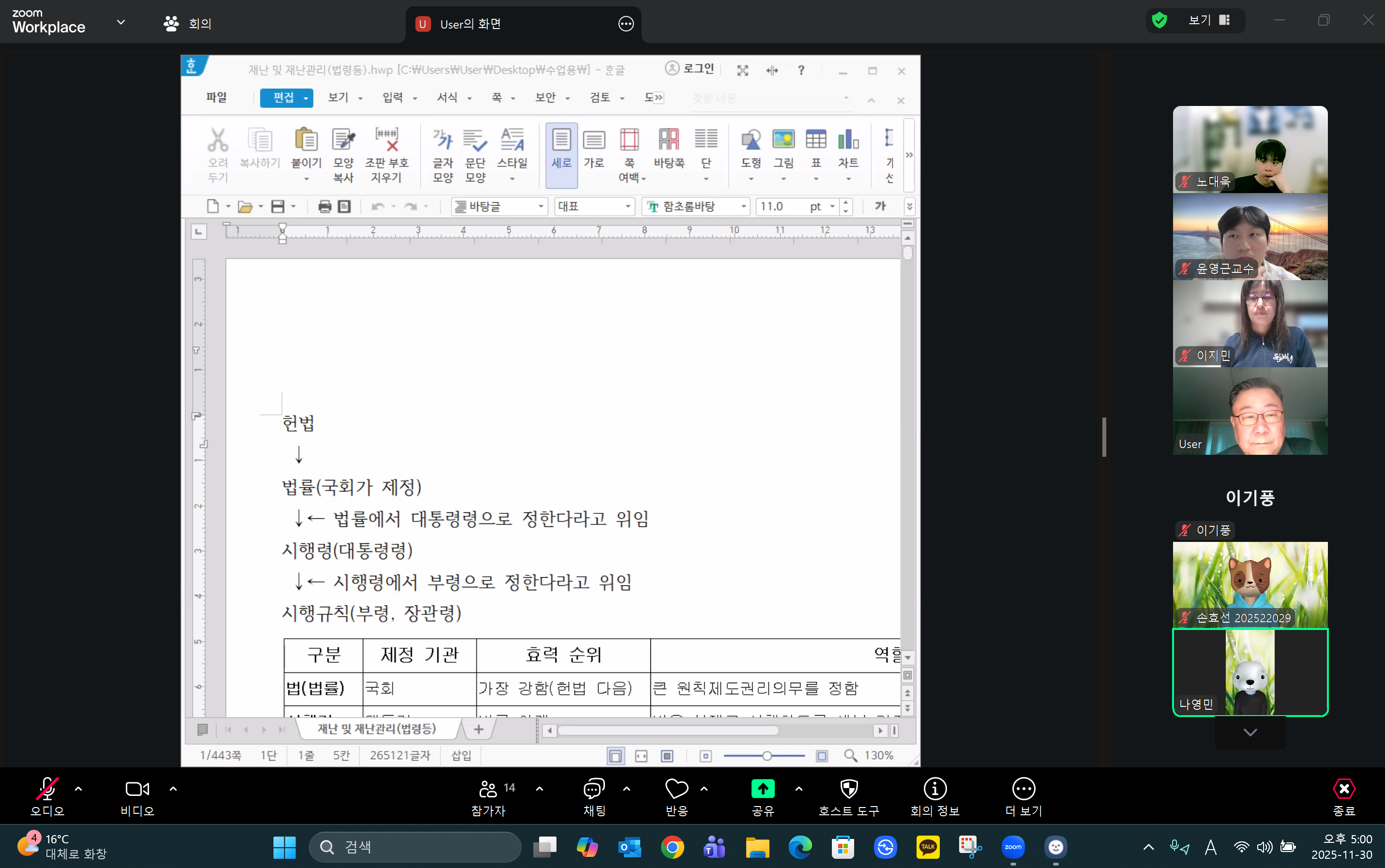 공인재난관리사 자격증&nbsp; 화상 특강(11.30)